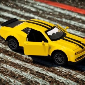 Yellow Dodge Challenger Toy Car